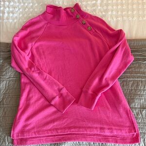 J. Crew Pink Button-Detail Sweatshirt
